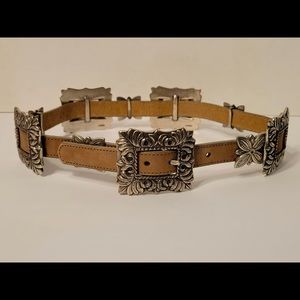 Brighton 1994 Leather Sunflower Concho Belt Vintage S 46528